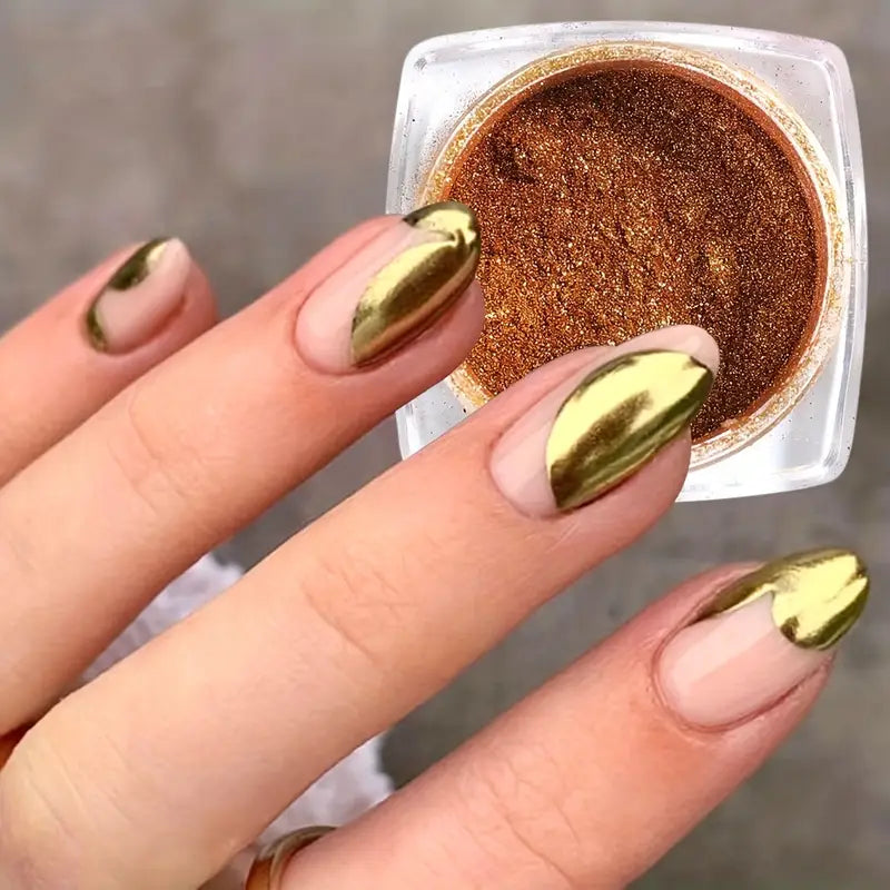 Vernis en Poudre Effet Chrome Miroir – 24 Couleurs Éclatantes pour Ongles Nail Art, Manucure Brillante et Longue Tenue