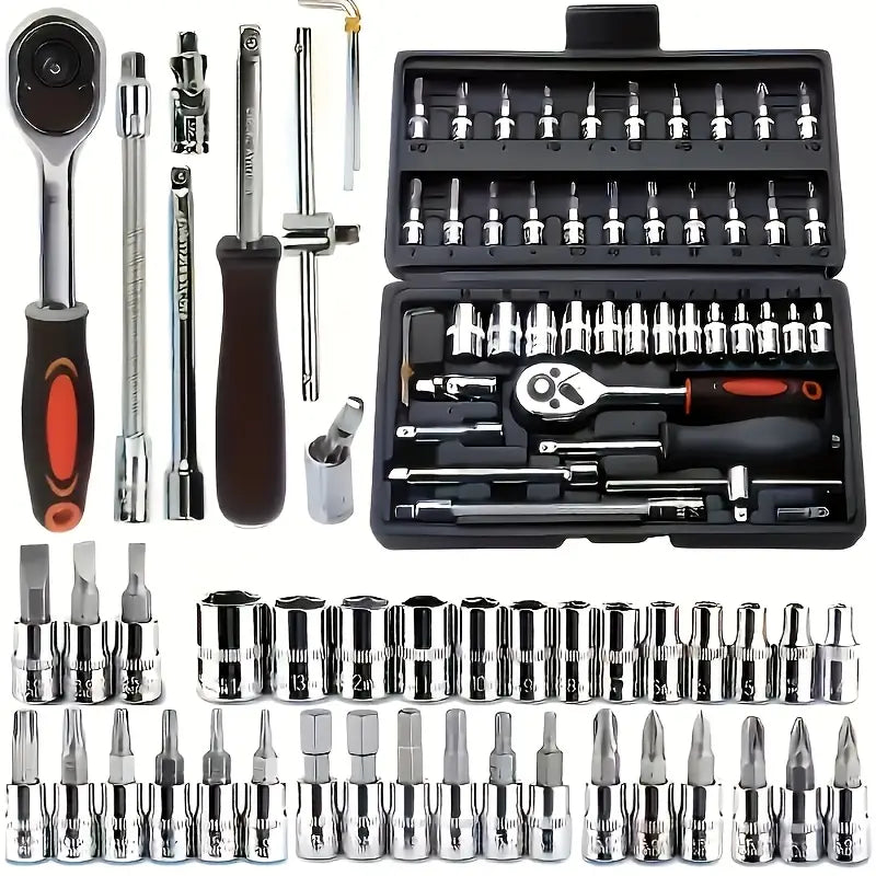 Mallette à outils 150 pièces – Coffret complet douilles, cliquets et clés pour réparation auto et bricolage