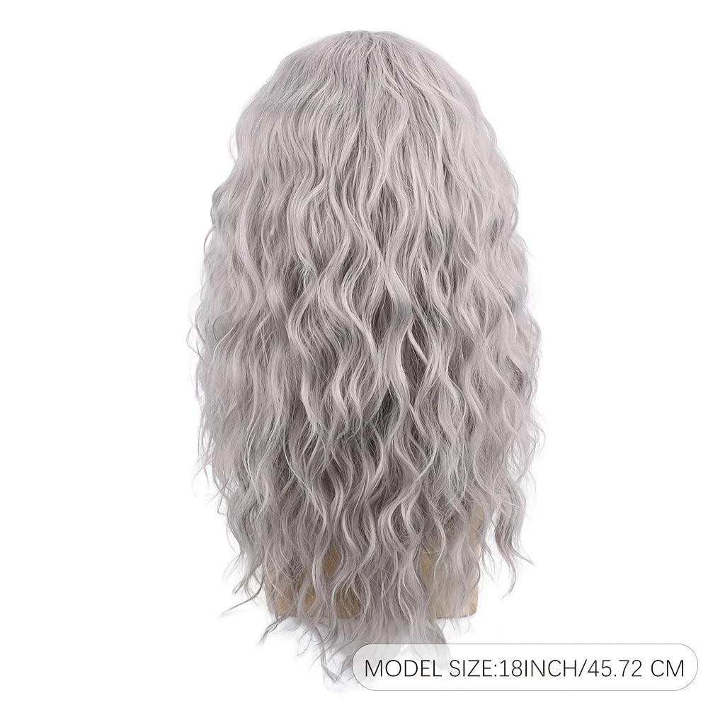 Perruque Homme Longue Ondulée avec Frange – Cheveux Synthétiques Naturels pour Déguisement ou Look Rock