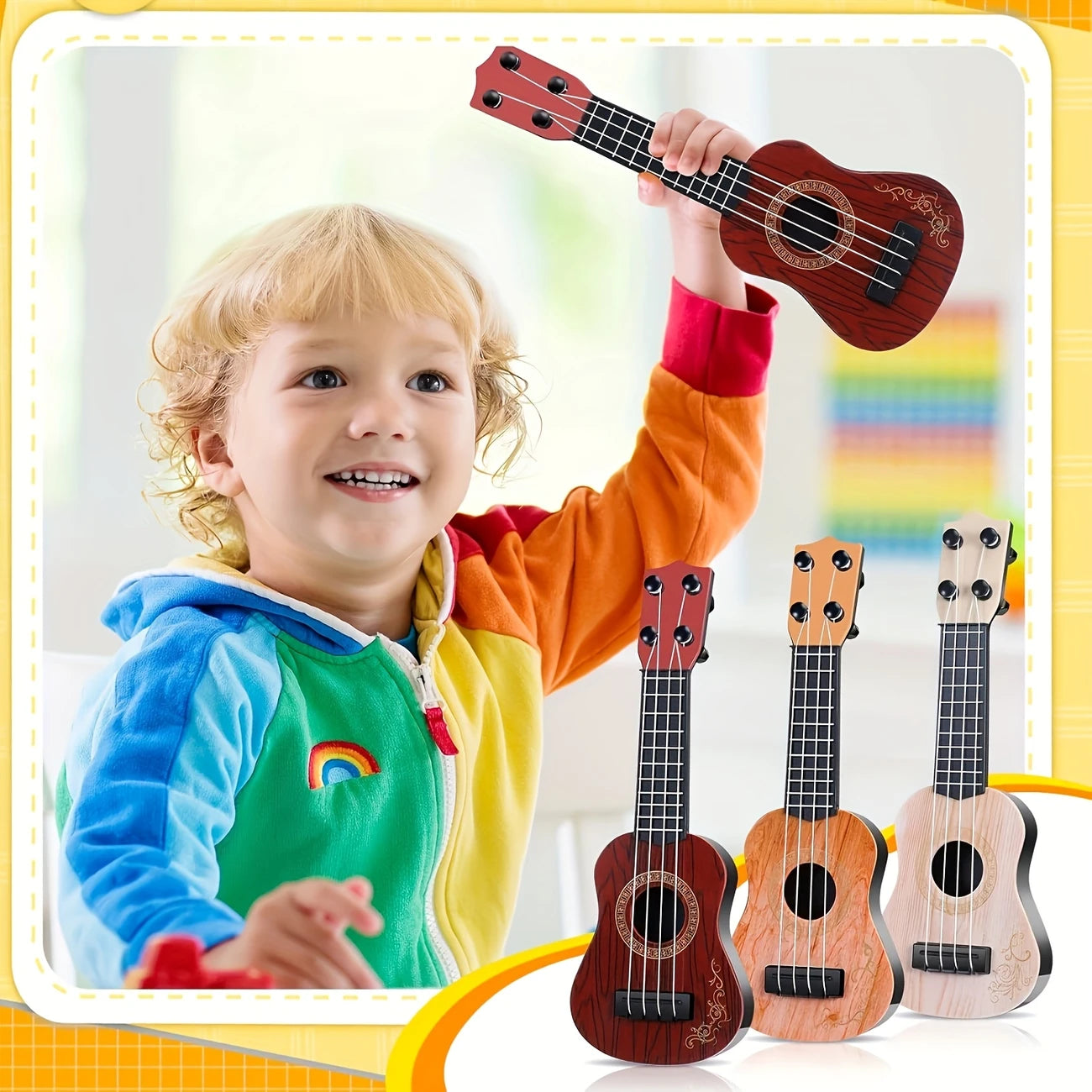 Mini Ukulélé Soprano 4 Cordes – Instrument Ludique pour Enfants et Débutants