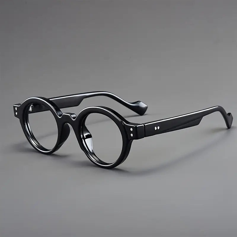 Lunettes homme rondes rétro – Monture épaisse noire style vintage tendance
