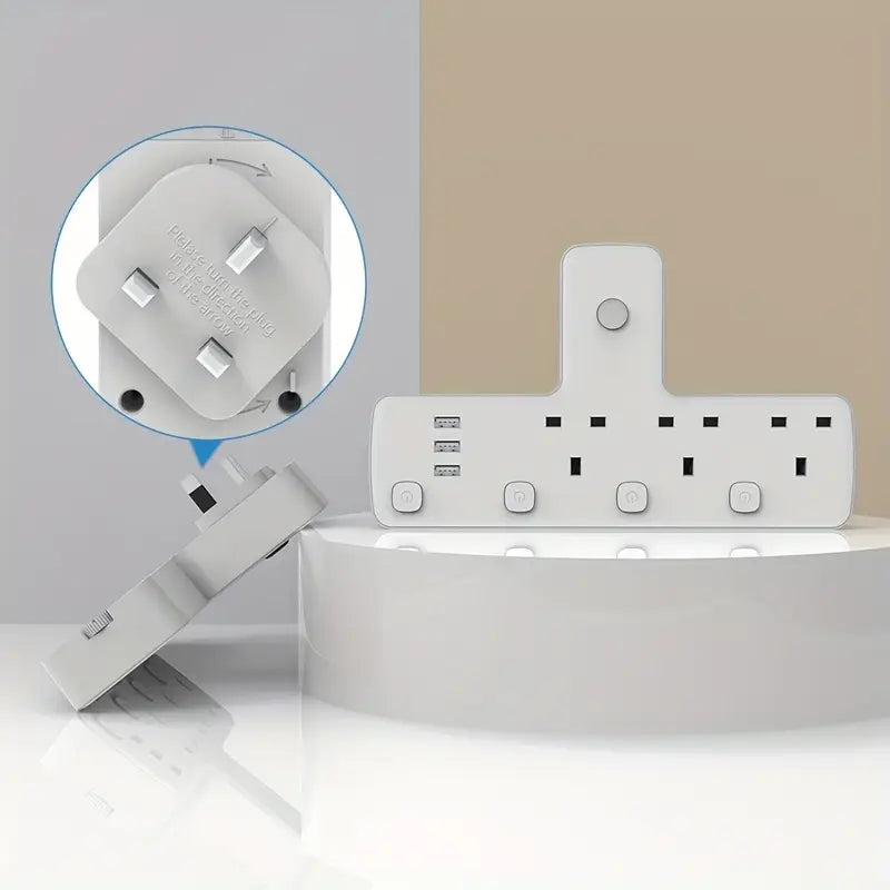 Multiprise Murale 4 Prises avec Interrupteurs Individuels – Adaptateur Électrique Compact pour Économie d’Énergie