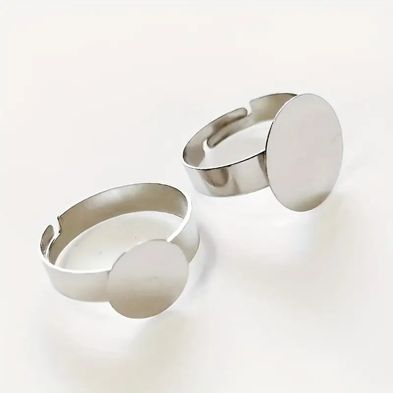 Bague Support Plateaux Ronds Ajustables – Base Métal pour Moulage Résine et Création de Bijoux Personnalisés