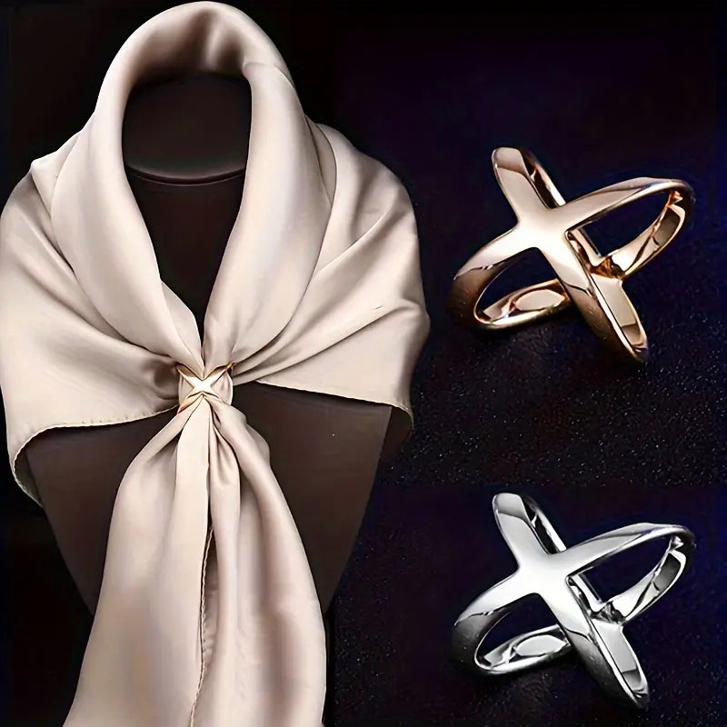 Épingle décorative femme en métal doré – Bouton élégant pour foulard et col