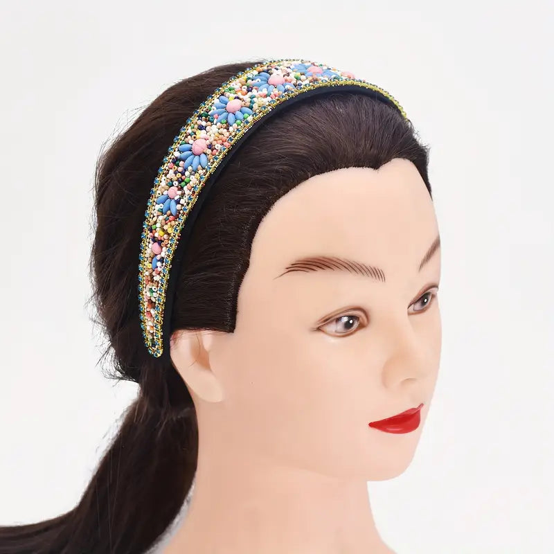 Serre-tête femme bohème chic perlé multicolore – Accessoire cheveux élégant et tendance