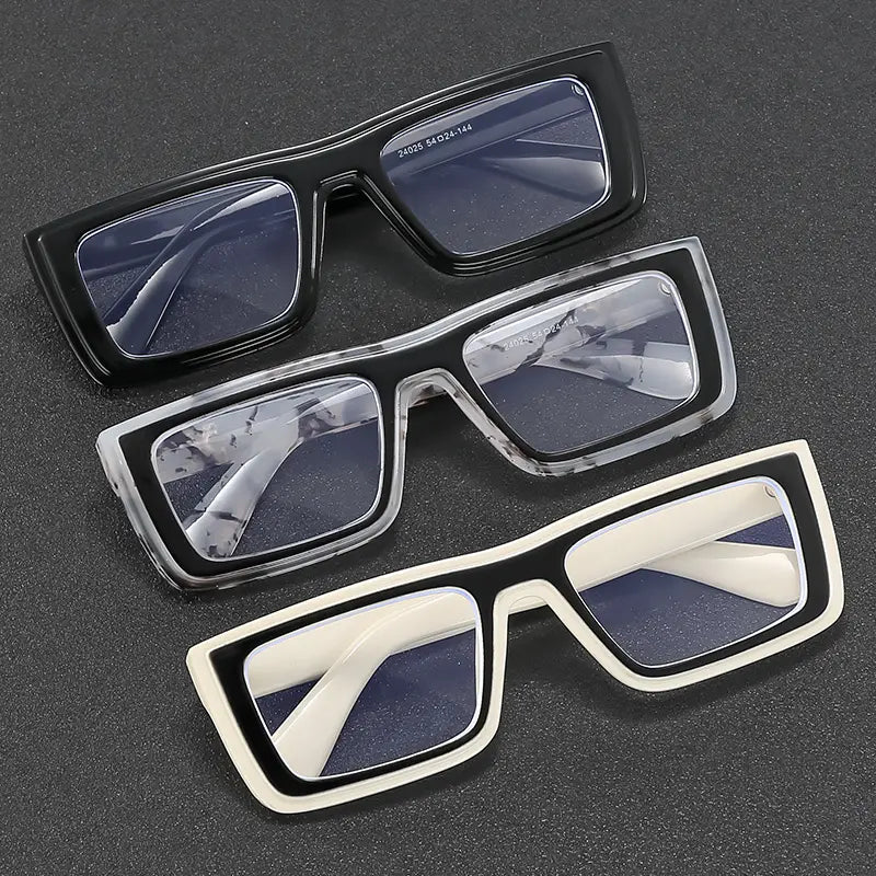 Lunettes homme carrées noires – Monture épaisse tendance avec verres anti-reflets