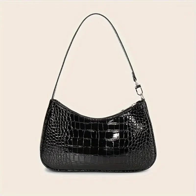 Sac Hobo blanc effet crocodile pour femme Petit sac épaule élégant, tendance et chic
