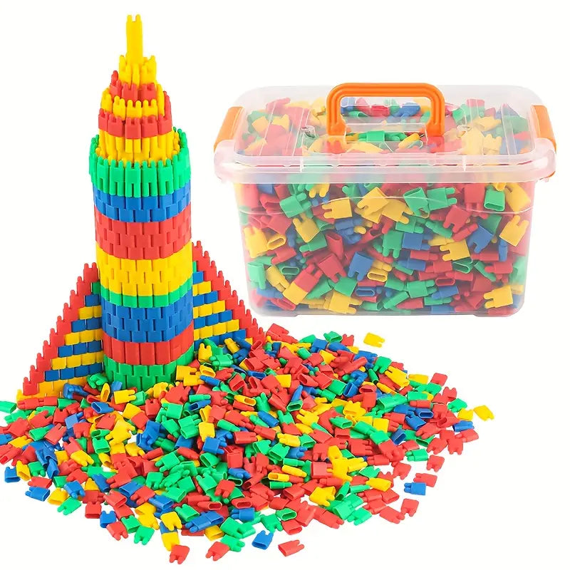 Jeu de Construction en Blocs Colorés avec Boîte de Rangement – Kit Créatif pour Enfants | Modélisme et Maquettes