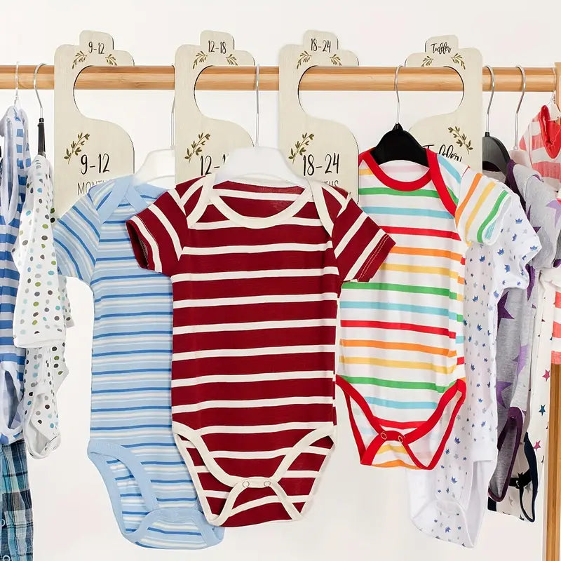 Séparateurs de Penderie Bébé en Bois – Organisateurs de Vêtements par Âge de 0 à 24 Mois