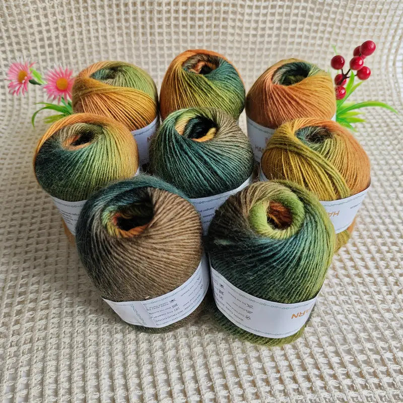 Pelote de Laine Arc-en-Ciel Dégradé – Fil Multicolore Doux pour Crochet & Tricot Créatif