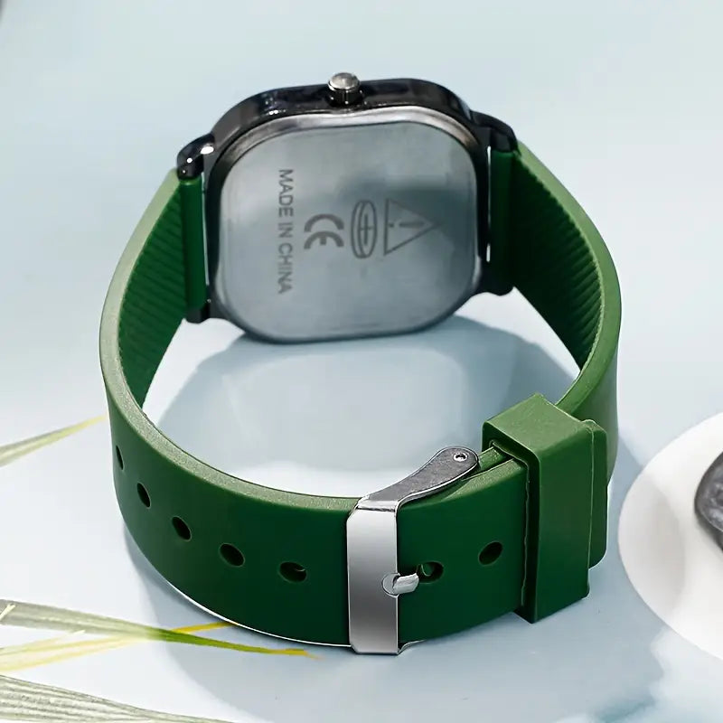 Montre femme élégante à cadran carré – Bracelet en cuir tendance et design moderne