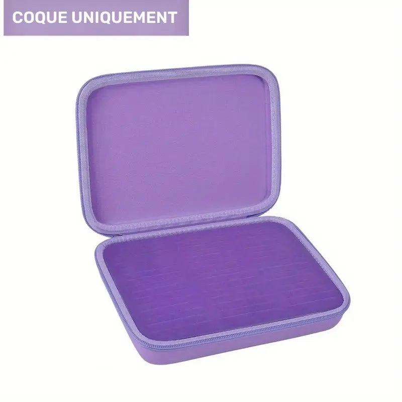 Boîte de rangement violette pour bijoux – Étui rigide vide, coque de protection portable