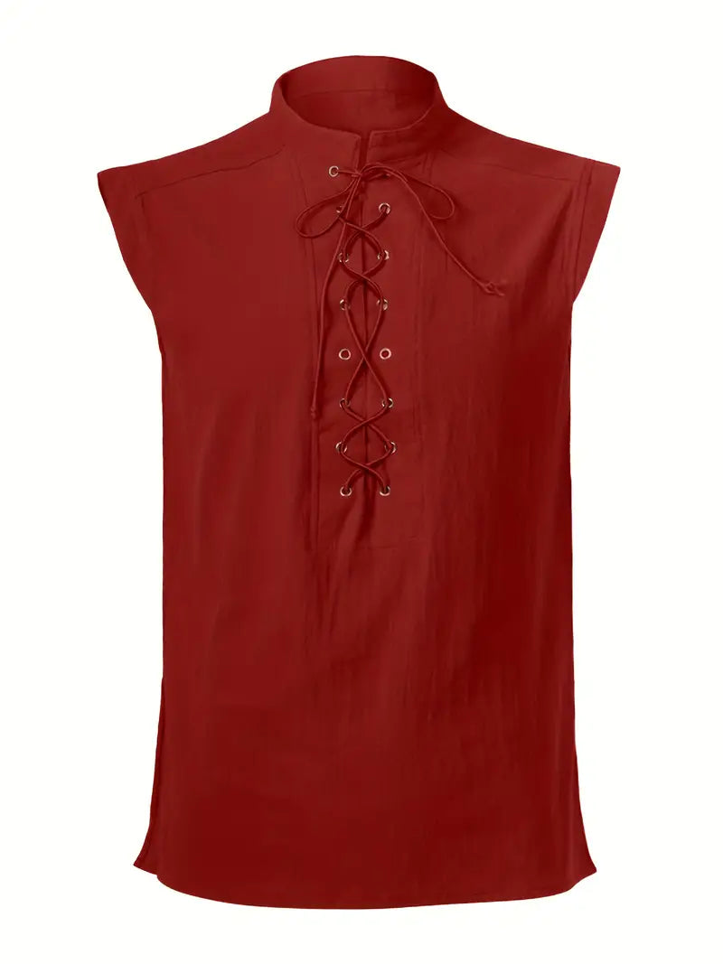 Débardeur fantaisie homme – Top sans manches à lacets style médiéval tendance