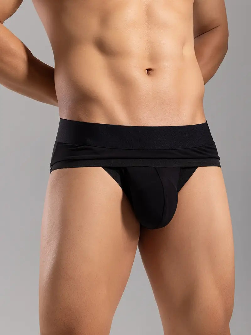 Jockstrap sexy homme noir – Slip échancré moulant avec ceinture large, Confort & séduction audacieuse