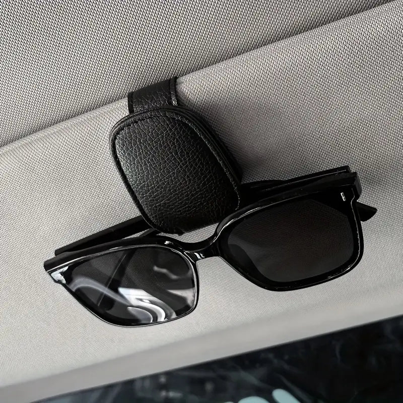 Clip support lunettes voiture cuir – Accessoire intérieur élégant et pratique pour pare-soleil