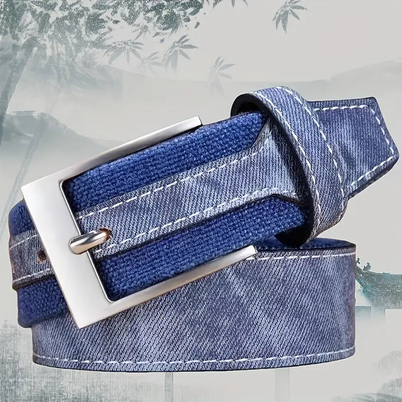 Ceinture homme en jean bleu avec boucle classique – Style décontracté et tendance