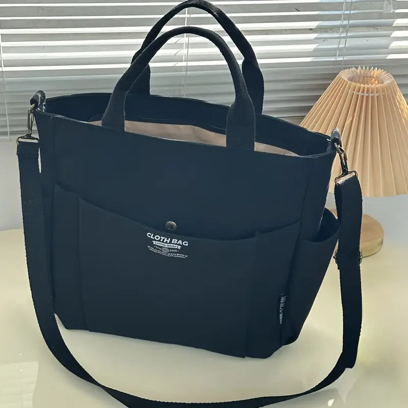 Sac Besace Femme Vert Menthe Grand Sac Bandoulière en Toile avec Poches Multiples et Porte-Clés Lapin