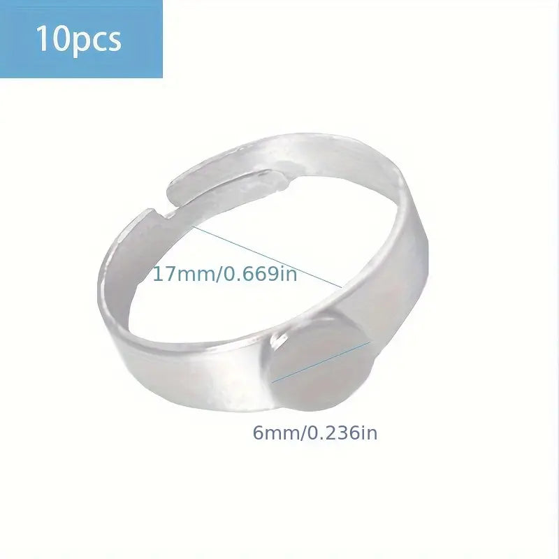 Bague Support Plateaux Ronds Ajustables – Base Métal pour Moulage Résine et Création de Bijoux Personnalisés