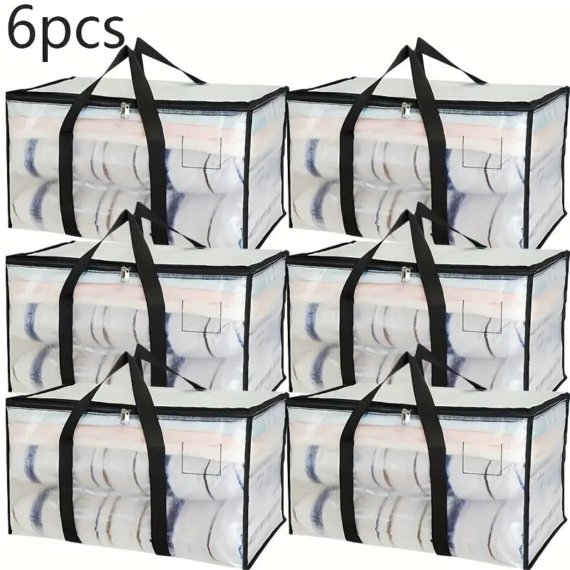 Sac de rangement transparent grande capacité Idéal pour vêtements, couettes et couvertures