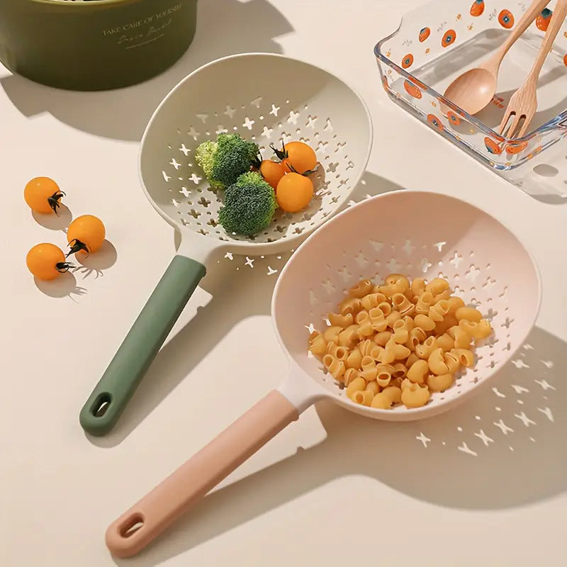 Passoires à Manche en Plastique – Ustensiles de Cuisine Multifonctions pour Égoutter Pâtes, Légumes et Fruits