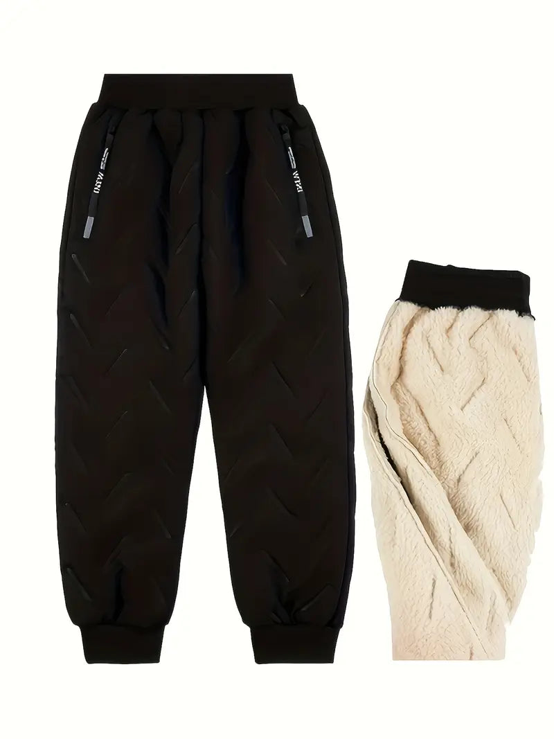Pantalon Jogging Garçon Hiver – Pantalons Enfant Chauds et Confortables avec Taille Élastique