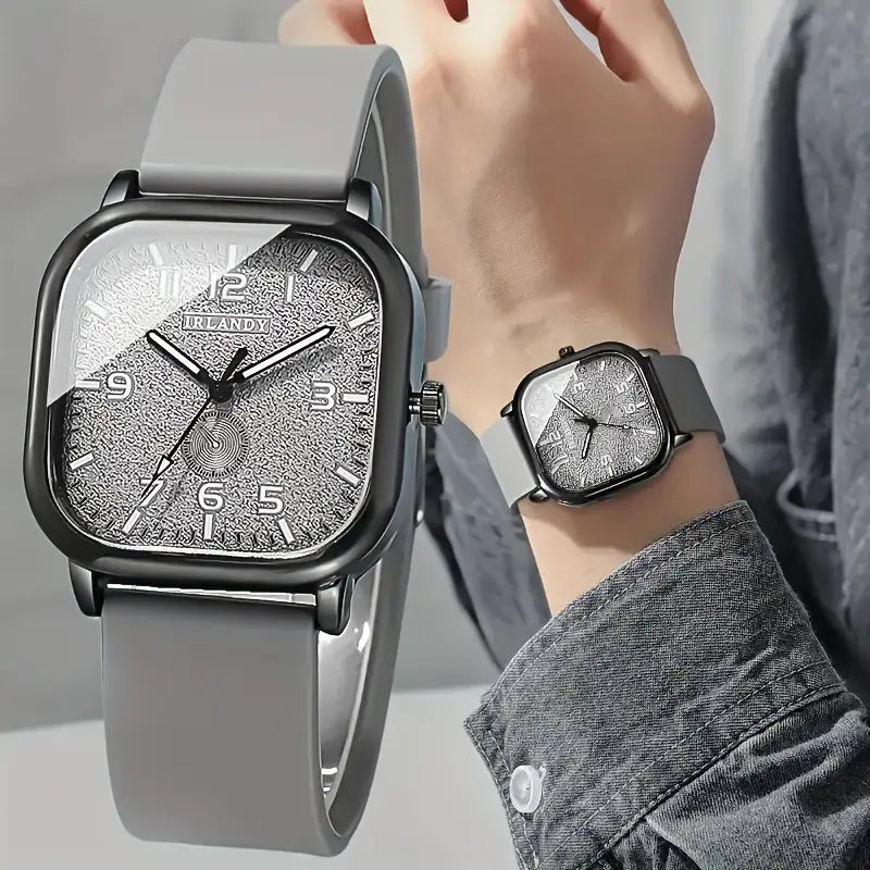 Montre femme élégante à cadran carré – Bracelet en cuir tendance et design moderne