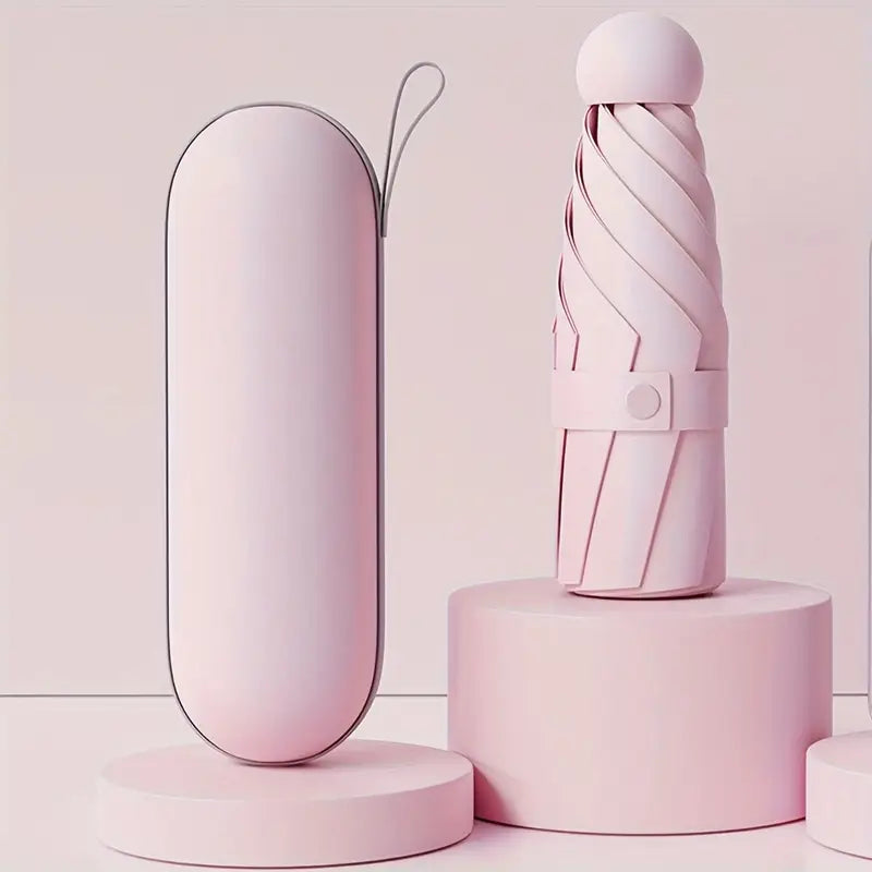 Parapluie pliable bleu ciel avec étui rigide Compact, élégant et imperméable