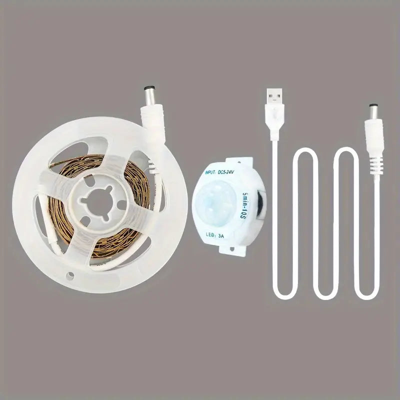 Ruban LED avec Détecteur de Mouvement – Éclairage Automatique USB 5V pour Placard, Escalier ou Couloir