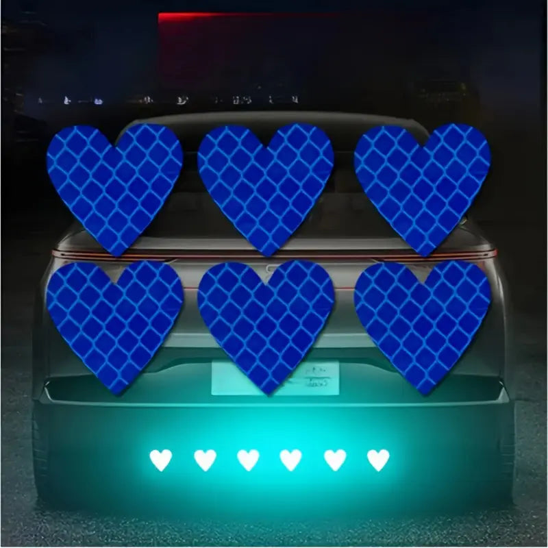 Autocollants Voiture Réfléchissants Cœur Jaune – Stickers Sécurité et Décoration Rétro-Réfléchissants Pare-Chocs et Portières