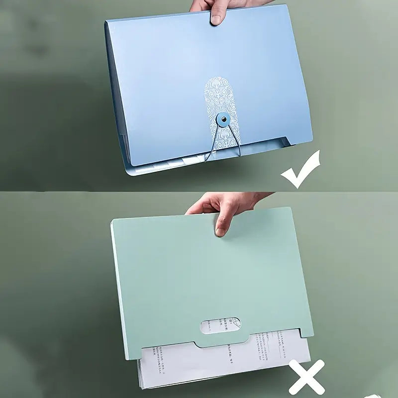 Chemise de rangement extensible avec fermeture sécurisée – Porte-documents A4 anti-perte