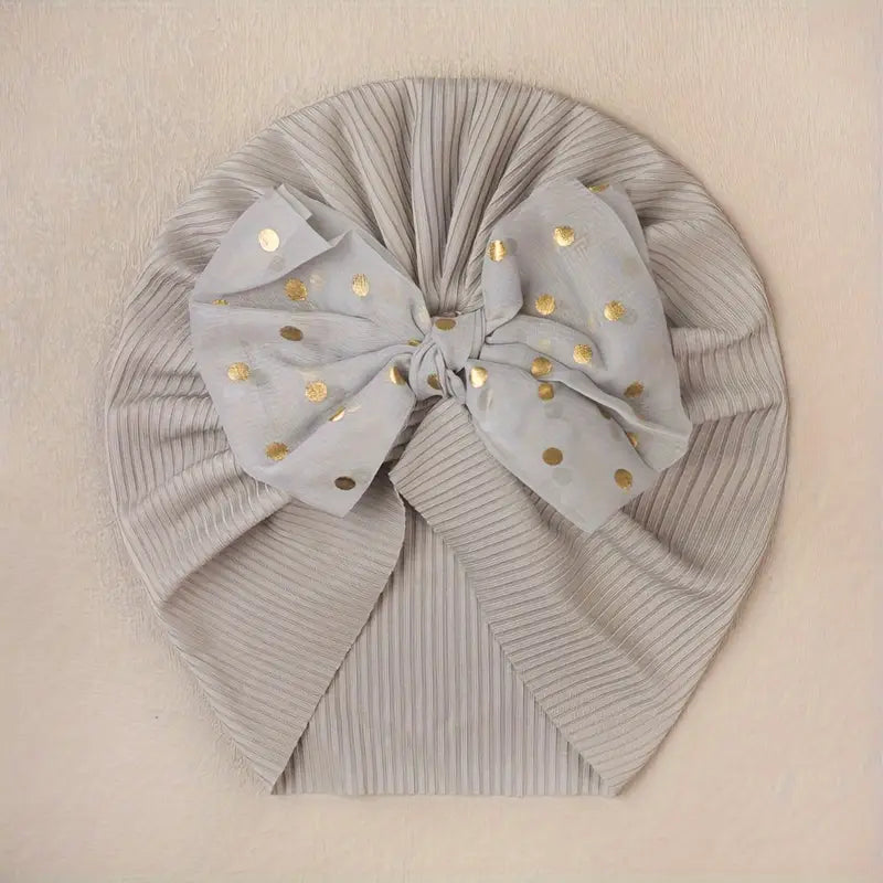 Turban Bébé avec Grand Nœud – Chapeaux et Casquettes Enfant Élégants | Bonnet Mode Fille Confort & Style