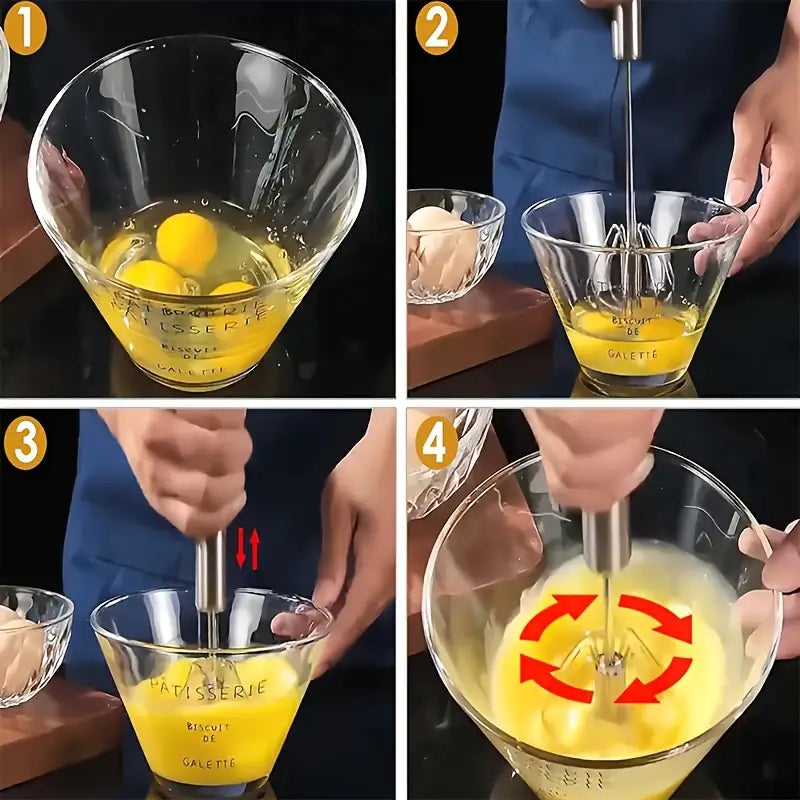 Batteur électrique en acier inoxydable – Fouet puissant pour chantilly, blancs en neige et pâtisserie maison
