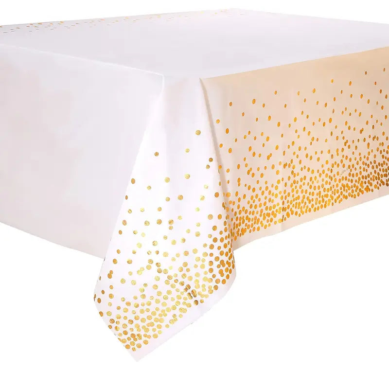 Nappe de fête avec pois dorés – Accessoire élégant pour anniversaires, mariages et décorations de table