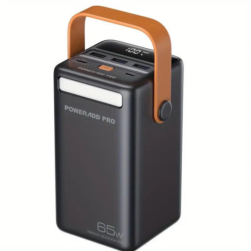 Batterie Externe Poweradd Pro 50000mAh 65W – Power Bank Portable avec Écran LED et Poignée de Transport