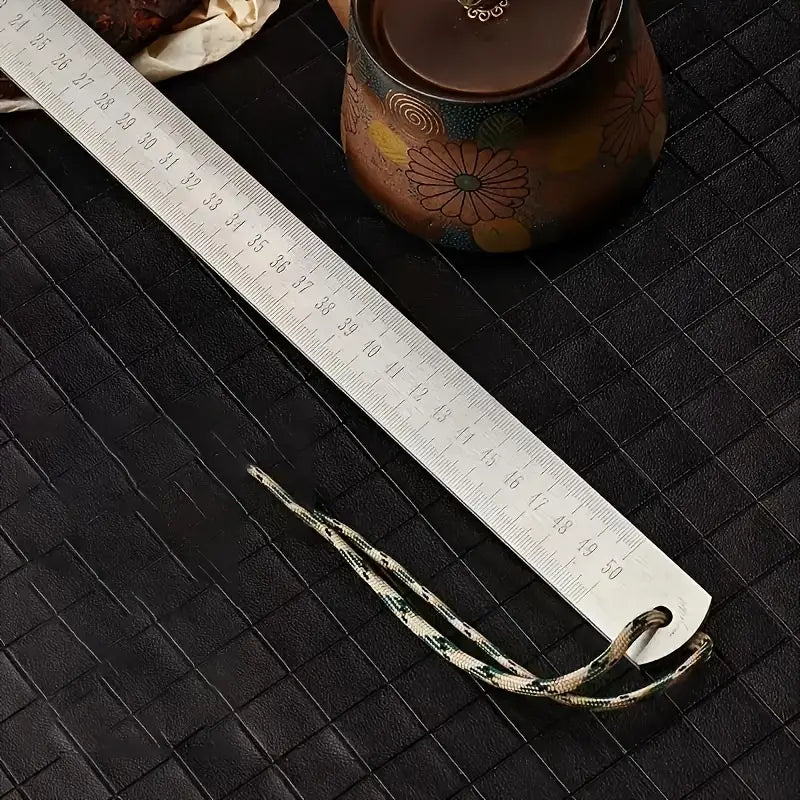Règle Métallique 50 cm en Acier Inoxydable – Outil de Mesure Précis avec Graduation Double Face