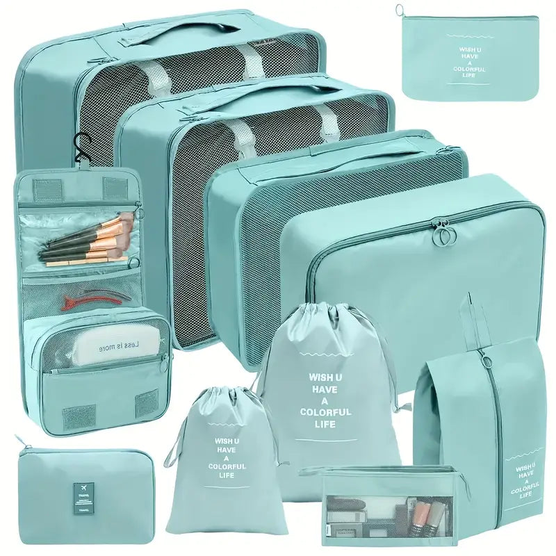 Lot de sacs de rangement voyage 9 pièces Organisateurs pratiques pour valises et vêtements