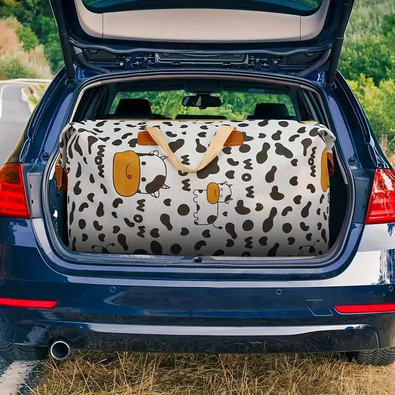 Sac de Rangement Pliable Grande Capacité – Housse de Rangement Étanche avec Motifs Vache pour Vêtements, Couettes et Accessoires