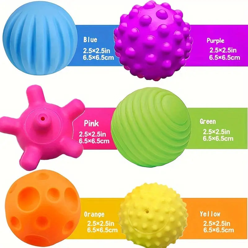 Ball Set Sensoriel pour Bébé – Jouets d’Éveil Texturés et Colorés pour la Stimulation Tactile et Motricité