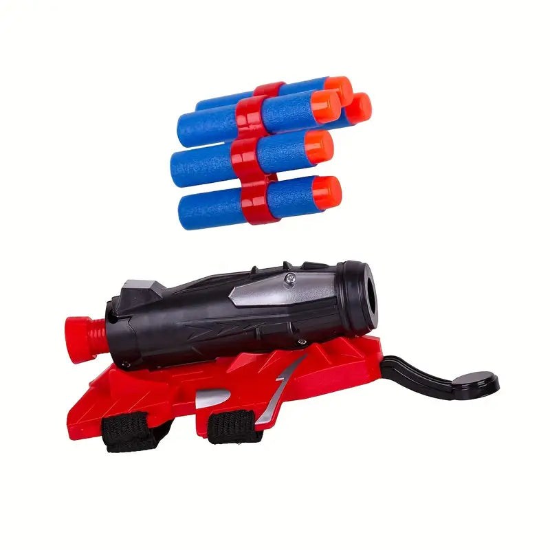 Lanceur de Fléchettes en Mousse – Pistolet Jouet à Bras Rétractable avec 6 Projectiles