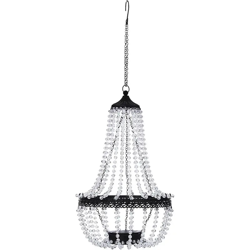 Lustre LED Extérieur Cristal – Suspension Décorative Étanche pour Soirées, Mariages et Fêtes de Jardin