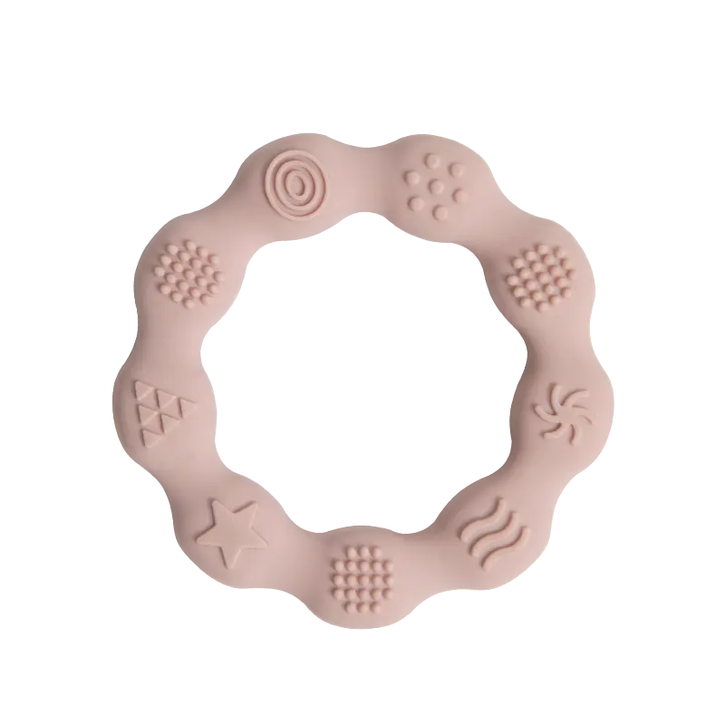 Anneaux sensoriels bébé en silicone – Jouets d’éveil colorés à textures variées pour motricité et dentition