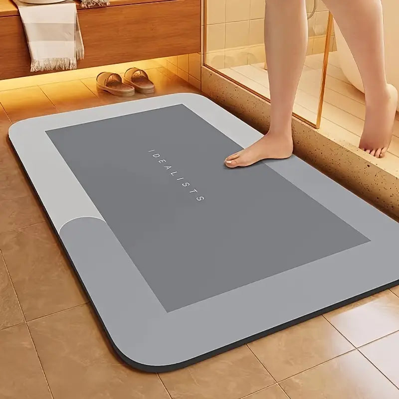 Tapis de Bain Absorbant Antidérapant – Séchage Rapide et Ultra Fin pour Salle de Bain Moderne