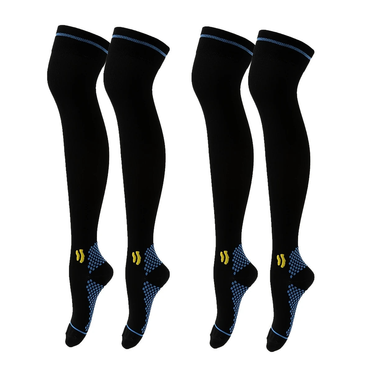 Lot de 2 paires de bas de compression femme – Circulation sanguine & confort sportif