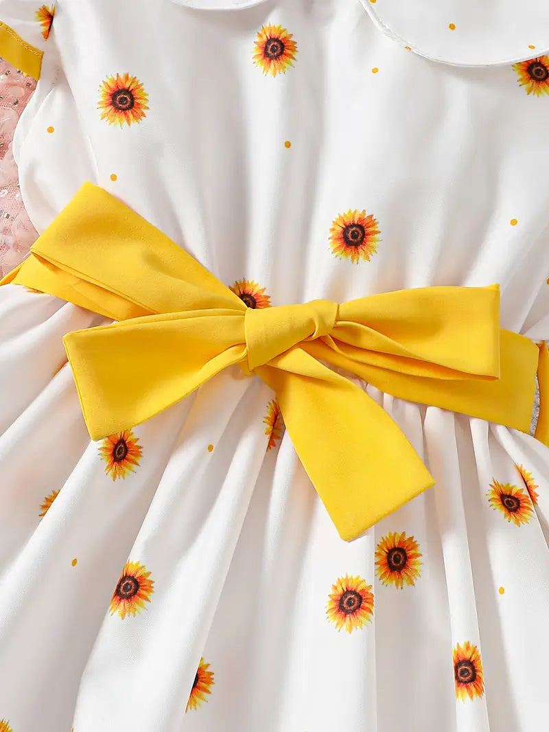 Robe Bébé Fille Bleu Marine à Motifs Fraises avec Nœud Rouge – Tenue Mignonne Été