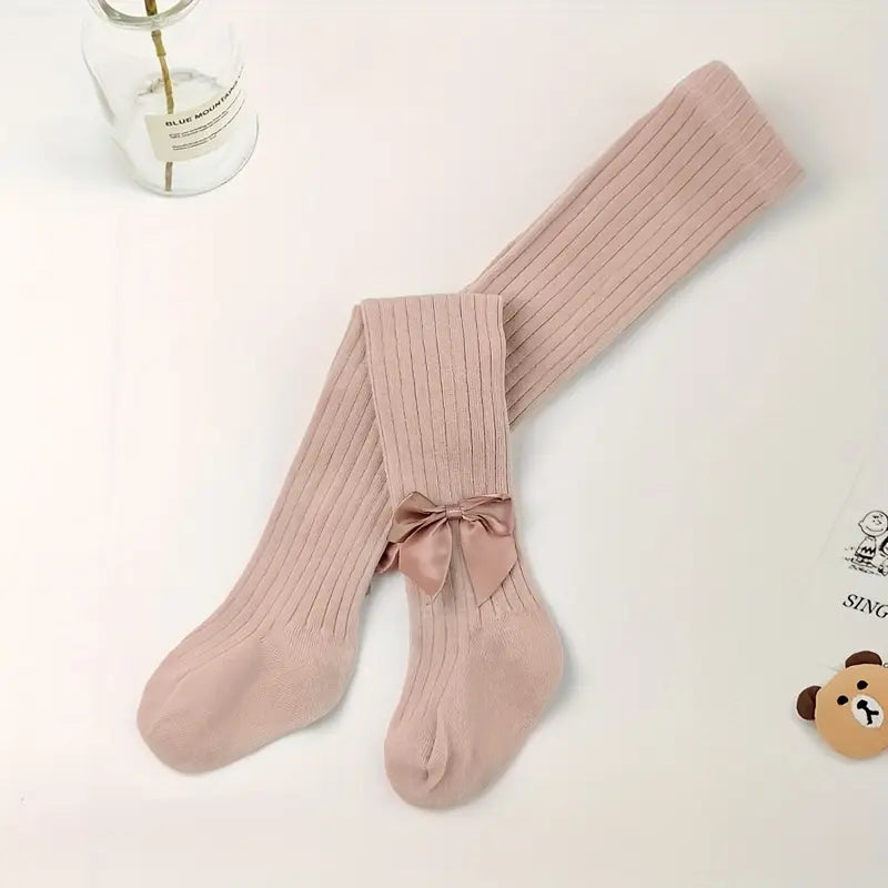 Chaussettes Hautes Fille Noires avec Nœud – Chaussettes Enfant Élégantes et Confortables