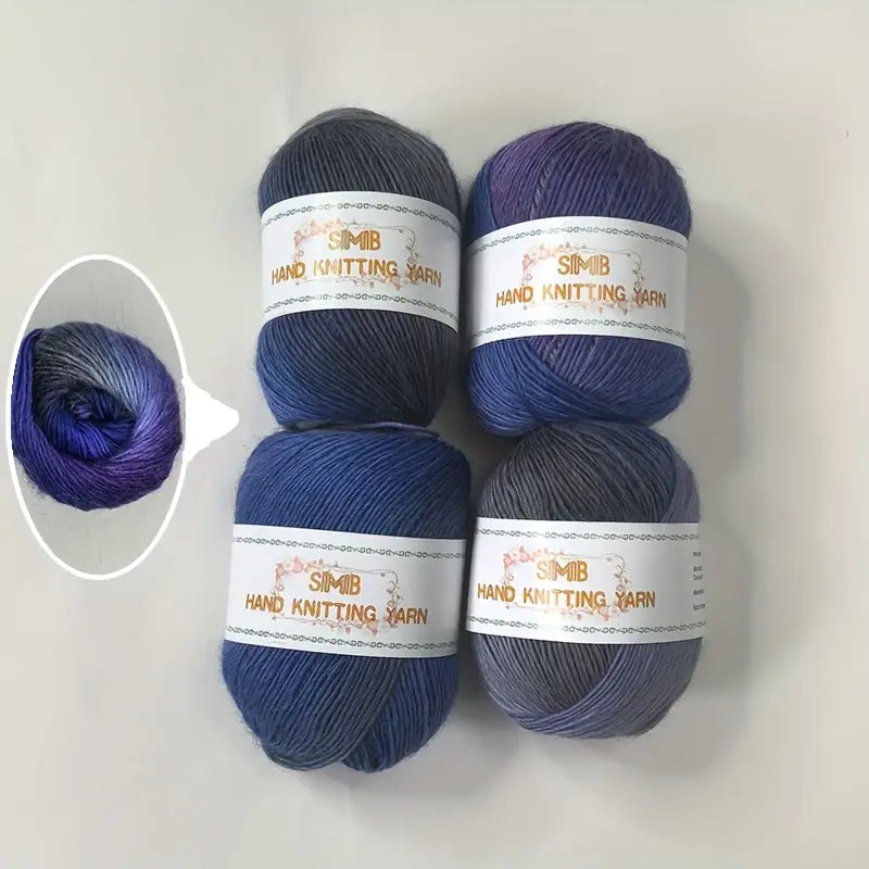Lot de Pelotes de Laine Multicolore Dégradé – Fil à Tricoter Doux et Résistant pour Crochet & Tricot