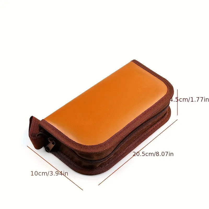 Étui de rangement pour montres en cuir – Pochette portable 20,5 cm pour voyage et protection