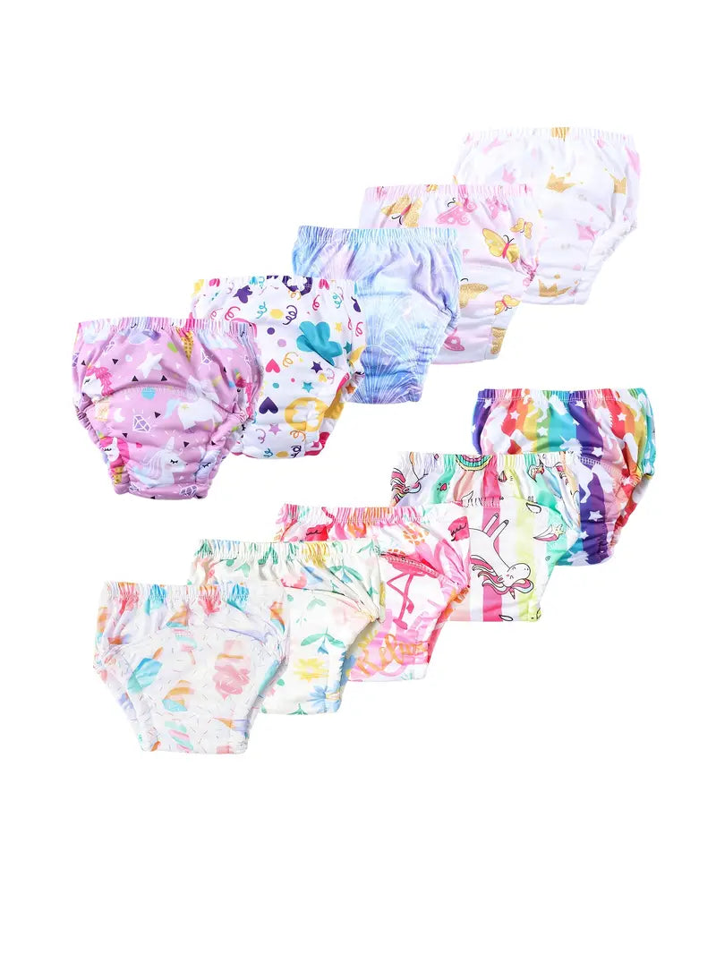 Couches lavables bébé réutilisables – Lot de 10 culottes colorées et imprimées, ajustables et écologiques