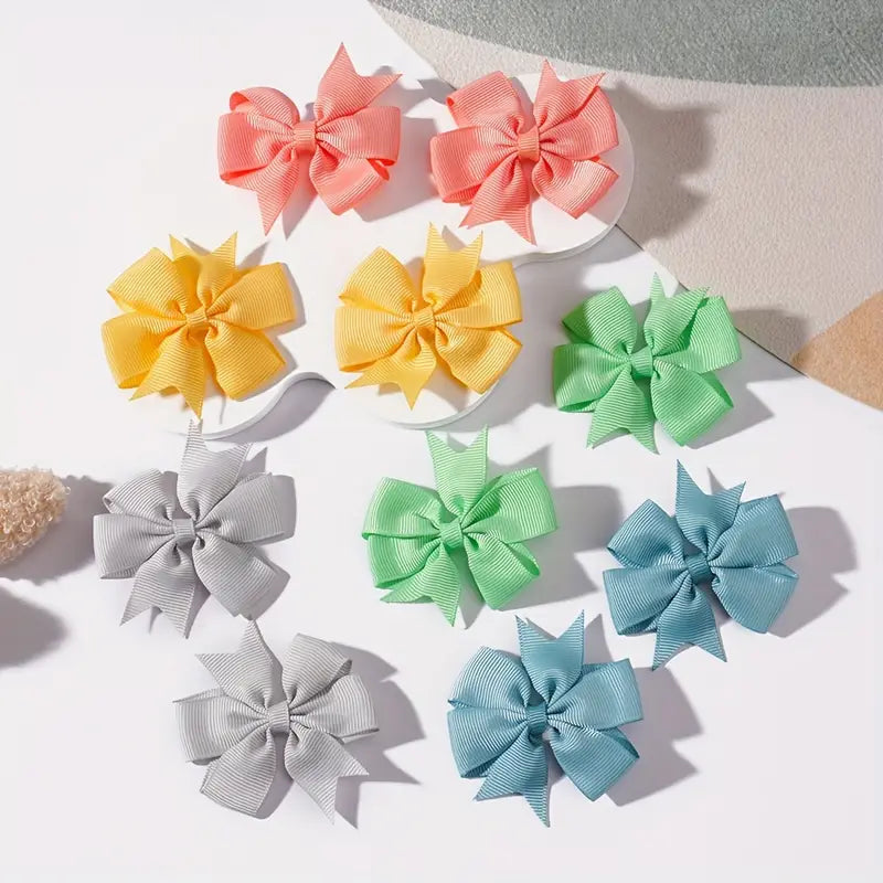 Lot de Barrettes Nœud Colorées en Tissu, Pinces Cheveux Antidérapantes et Élégantes pour Filles