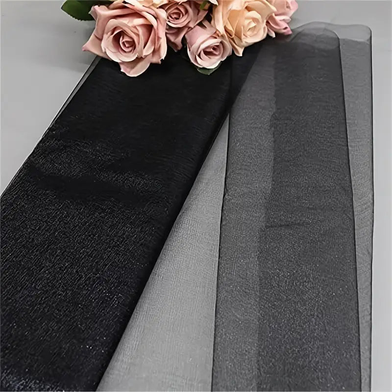Tulle organza jaune fluo pour emballage cadeau – Rouleau tissu décoratif transparent pour artisanat, bouquets et événements